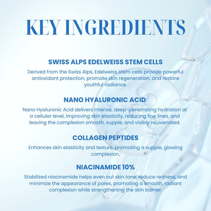 List of key ingredients with a blue background