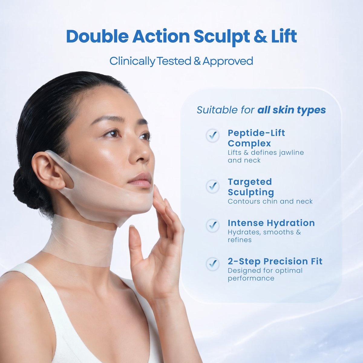 Double Action V-Shaped Chin & Neck Lifting Peptide Mask
